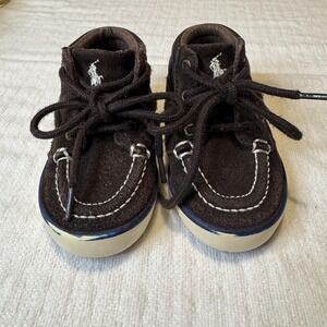Polo Ralph Lauren Shoes Toddler Boys 4 Brown Suede‎ Chukka Boat Moc Toe Lace Up